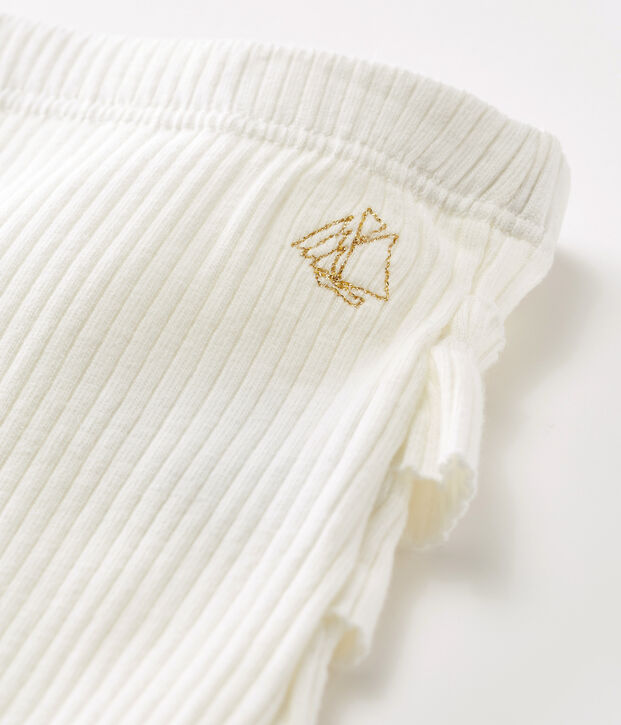 Baby Girls' Ruffled Leggings white