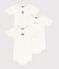 Pack of short-sleeved plain cotton bodies for babies multicolor