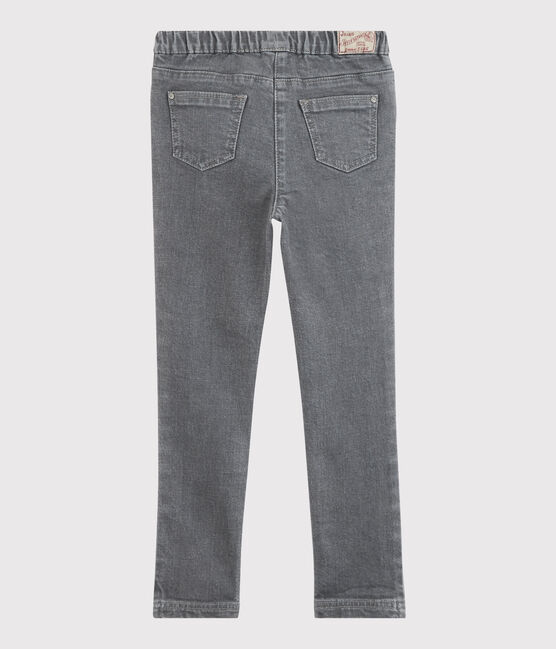 Girls' Denim Slim-Fit Trousers GRIS FONCE grey/DARK GREY