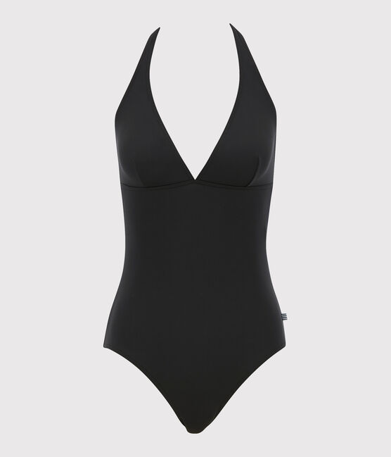Women's One-Piece Plain Swimsuit NOIR black