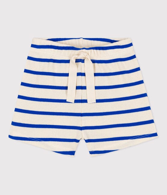 Babies' Striped Rib-Knit Shorts AVALANCHE blue/PERSE white