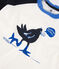 Boys' Short-Sleeved T-Shirt MARSHMALLOW white/SMOKING blue