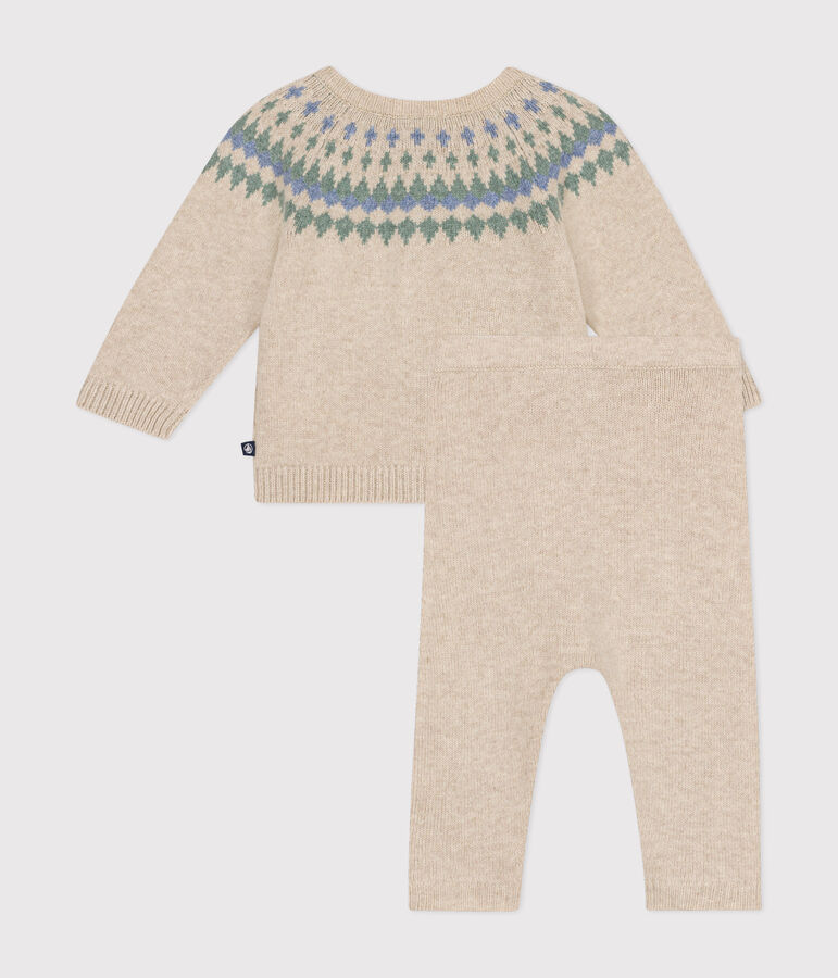Babies' 2-piece knitwear set Ecru/multicolor