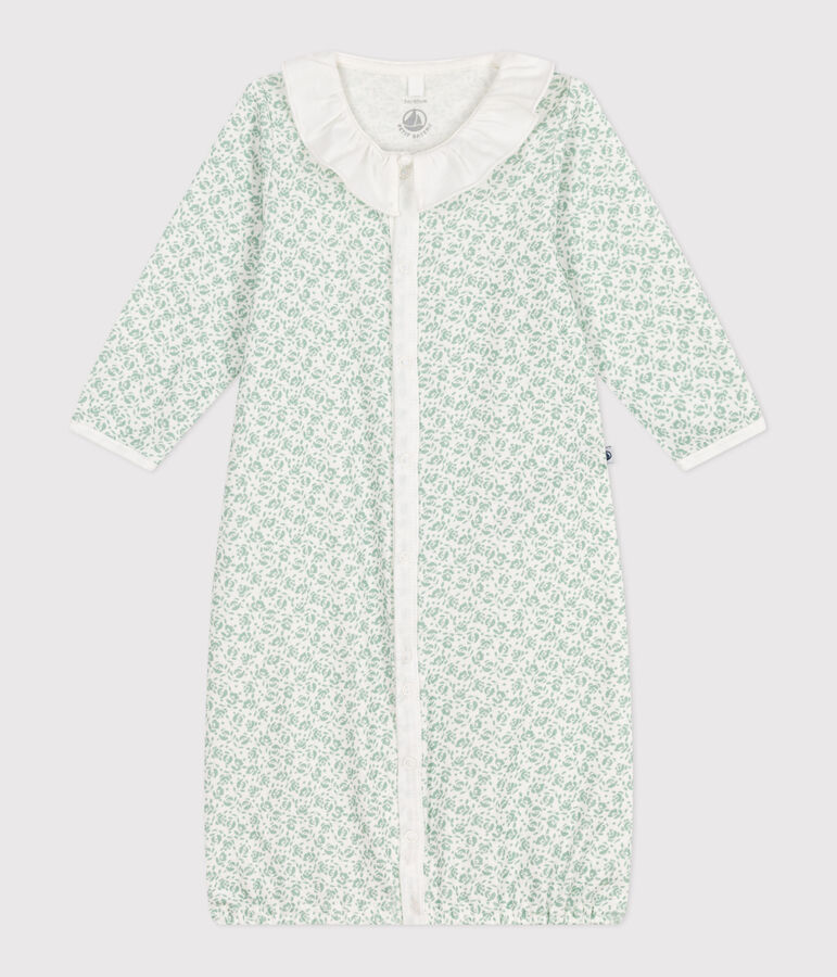 Babies' floral cotton one-piece/sleep sack white/multicolor