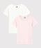 Girls' Pastel Openwork Short-sleeved Organic Cotton T-Shirts - 2-Pack variante 1
