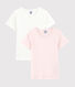 Girls' Pastel Openwork Short-sleeved Organic Cotton T-Shirts - 2-Pack