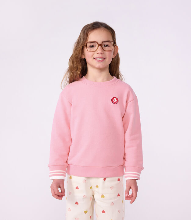 Children's plain cotton sweatshirt pink