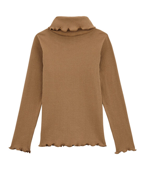 Long sleeved polo neck T-shirt BRINDILLE brown