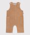Babies' plain long corduroy jumpsuit LATTE