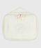 Newborn babies' suitcase in embroidered cotton gauze MARSHMALLOW white