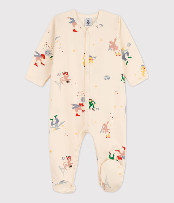 Babies' Paris Themed Fleece Sleepsuit AVALANCHE white/MULTICO