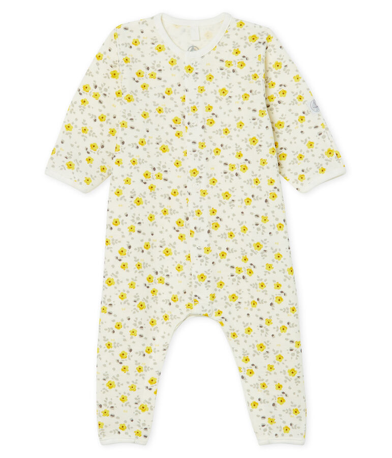 Baby Boys' Long Wool/Cotton Jumpsuit white/multicolor