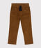 Boys' straight-fit corduroy trousers CUIVRE brown