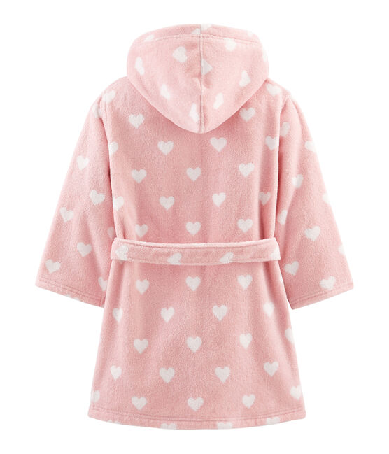 Girls' Terry Bathrobe CHARME pink/MARSHMALLOW white