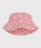 CHILDREN'S PINK FLORAL COTTON GAUZE HAT FOR GIRL CHARME pink/MARSHMALLOW white