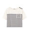 Women's short-sleeved stripy breton top MARSHMALLOW white/SMOKING blue