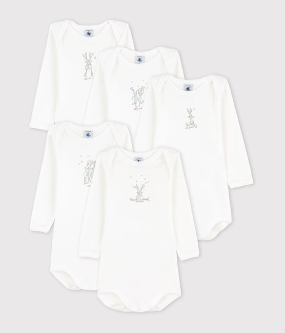 Babies' Rabbit Themed Long-Sleeved Cotton Bodysuits - 5-Pack variante 1