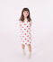 Girls' Heart Patterned Cotton Nightdress MARSHMALLOW white/TERKUIT red