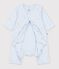 Babies' footless cotton bodyjamas printed with stars blue/multicolor