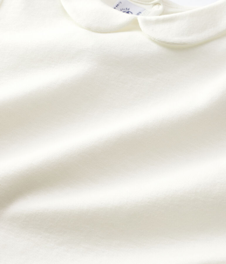 Girls' Short-Sleeved Cotton T-Shirt MARSHMALLOW white