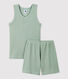 Boys' Plain Jade Cotton Lyocell Short Pyjamas