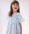 Children's dress in printed cotton with short sleeves MARSHMALLOW blue/PORCELANA