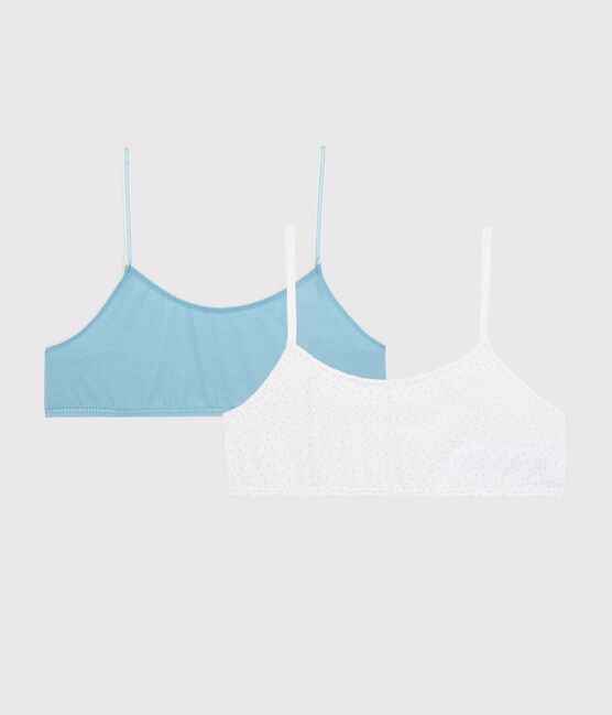 Girls' Silver Spotty Organic Cotton and Elastane Undershirts - 2-Pack variante 1