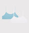 Girls' Silver Spotty Organic Cotton and Elastane Undershirts - 2-Pack variante 1
