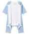 Baby Girls' Footless Ribbed Bodyjama ACIER blue/MARSHMALLOW white