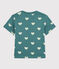 Boys' Short-Sleeved Cotton T-Shirt BRUT green/AVALANCHE white