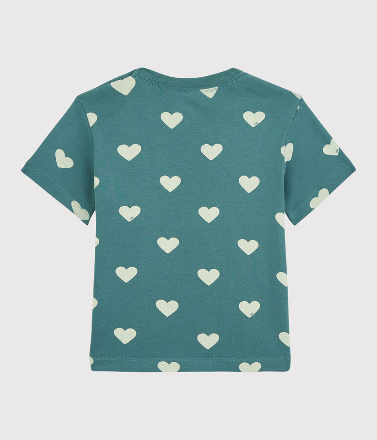 Boys' Short-Sleeved Cotton T-Shirt green/ecru
