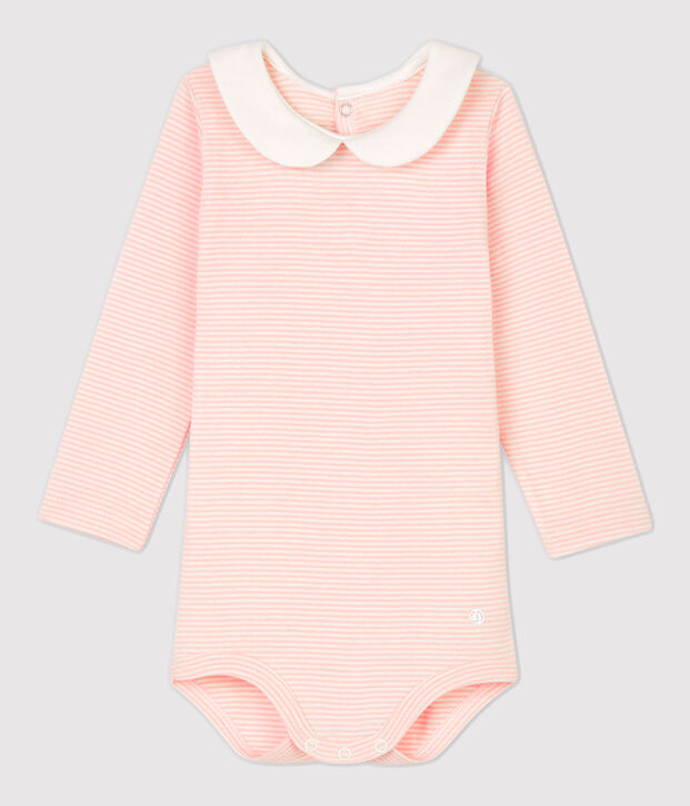 Babies' Cotton Bodysuit pink/white