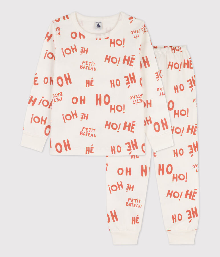 Boys' Fleece Pyjamas white/pink