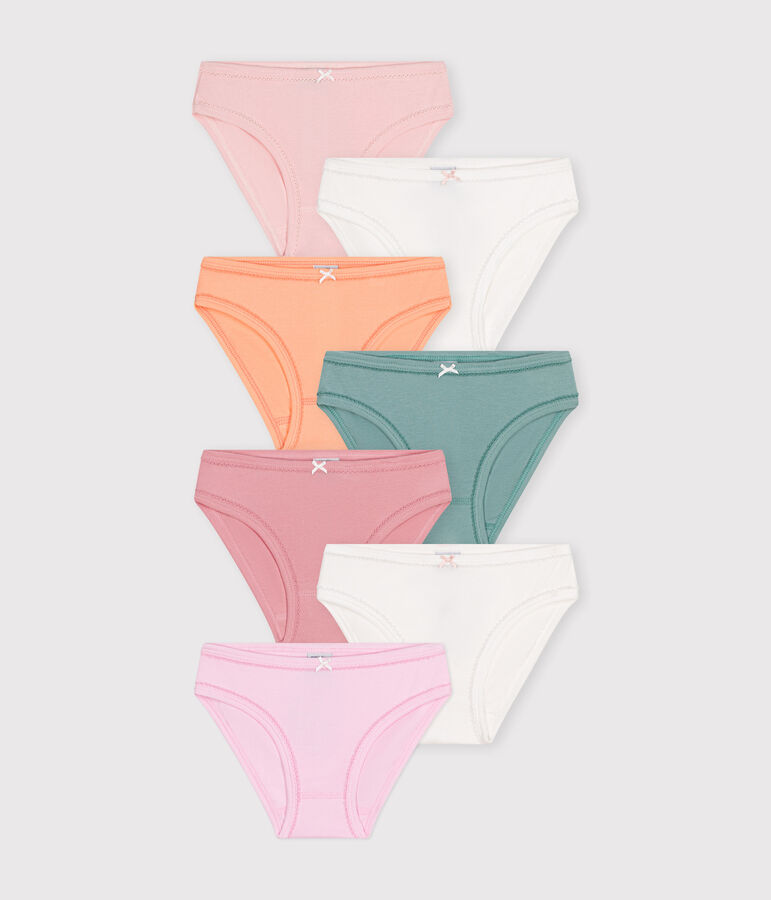 Children's' plain cotton pants - 7-pack multicolor