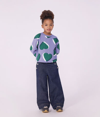 Children's wide-leg denim trousers