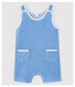 Babies' Blue Organic Cotton Terry Dungaree Shorts