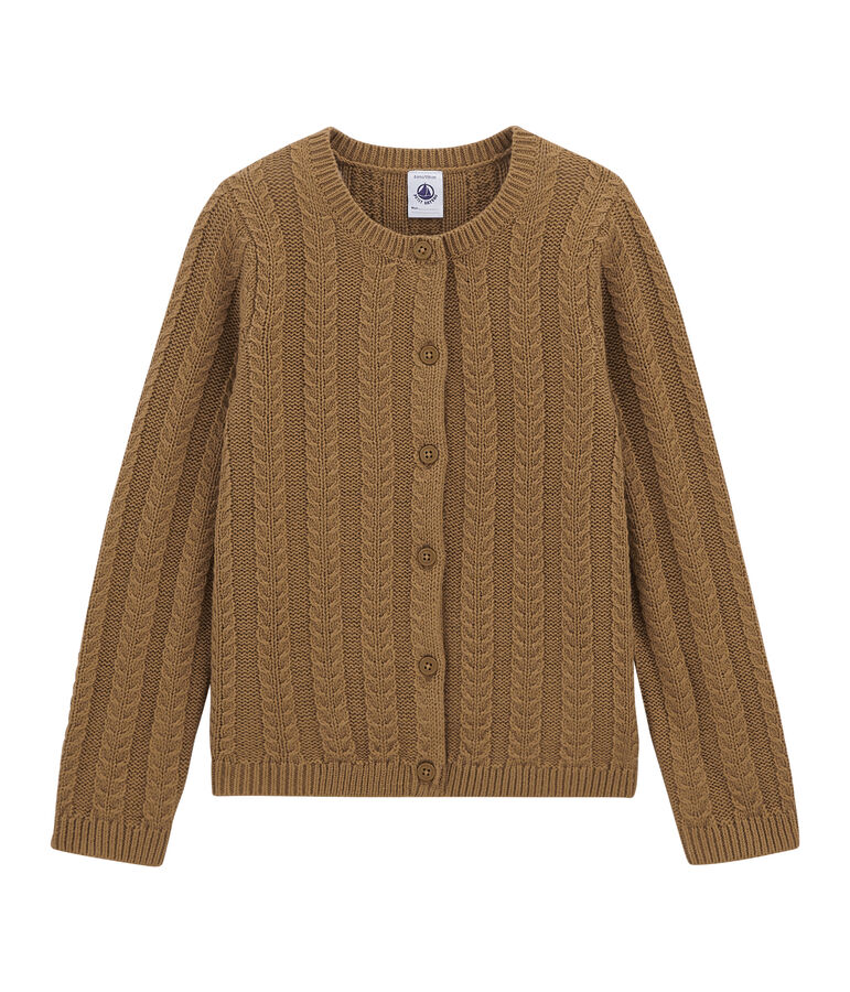 Wool and cotton cardigan brown