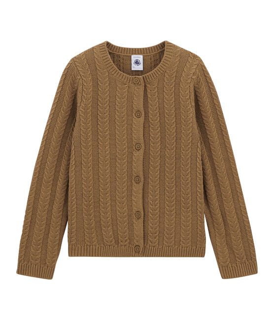 Wool and cotton cardigan BRINDILLE brown