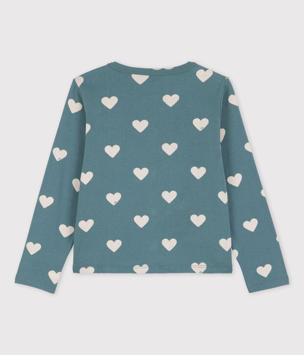 Girls' Print Cotton Cardigan green/ecru