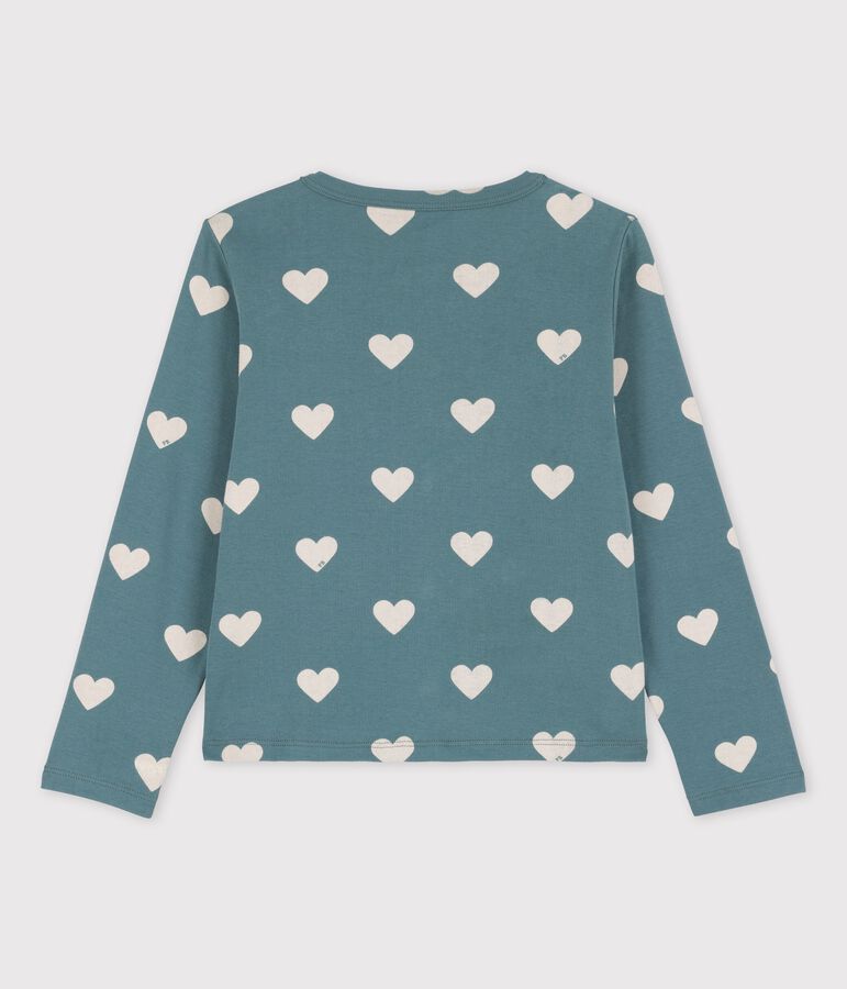 Girls' Print Cotton Cardigan BRUT green/AVALANCHE white