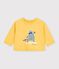 Babies' animal print cotton sweatshirt yellow