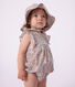 Babies' sleeveless floral print cotton gauze rompers