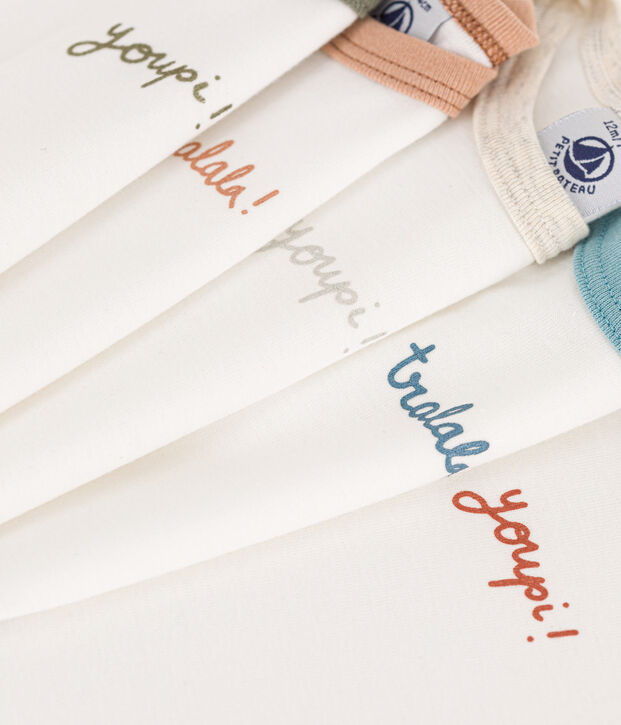 Short-Sleeved Cotton Youpi Bodysuits - Pack of 5 multicolor