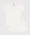 Children's short floral-print openwork cotton pyjamas MARSHMALLOW white/MULTICO white