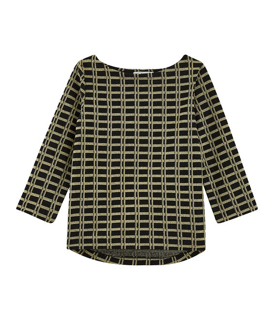 Women's Checked Sailor Top NOIR black/OR yellow