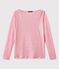 Women's iridescent linen long-sleeve tee BABYLONE pink/ARGENT grey