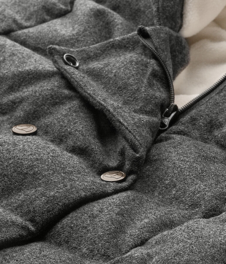 Girls' anorak in water-resistant flannel grey