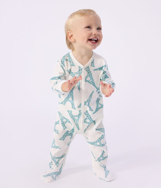 Babies' Eiffel Tower print cotton pyjama suit MARSHMALLOW /MIMI