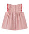 Baby girls' striped poplin dress LAIT white/TERKUIT red