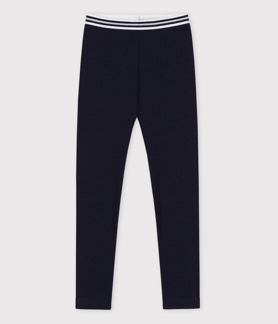 Girls' Cotton and Elastane Jeggings SMOKING blue